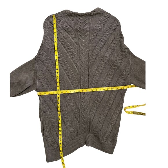 Garnet Hill Taupe Wool Linen Oversized Cardigan Sweater XS - Picture 8 of 10